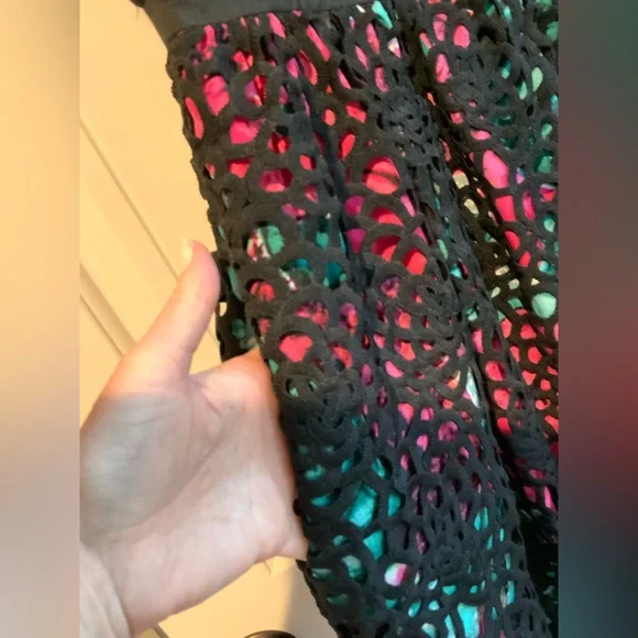 Anthropologie Wolven Black Lace Overlay Dress with Pockets Women’s Size 8 - Picture 8 of 13